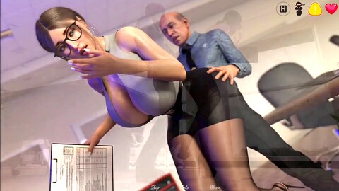 La demi-sœur s'amuse un peu avec son patron de bureau