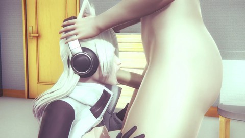 대물 펠라, 입에 정액 삼키기, 3d 애니