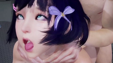 Sexy asiatisches Mädchen wird gnadenlos gerammelt, bis sie ein Ahegao-Gesicht macht | 3D Porno
