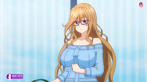 Busty bespectacled beauty enjoys doggy style with her lover | 1080p Anime Hentai