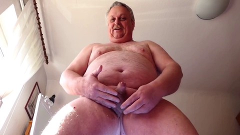 Chubby gay guy Biwixxxer has a solo handjob and squirts