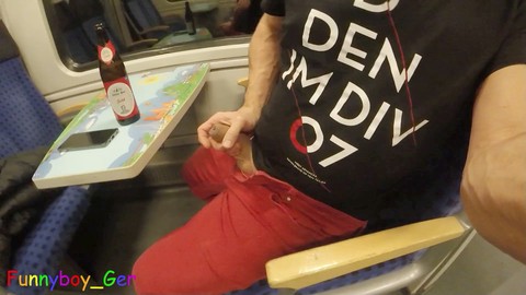 Horny German guys get wild on the train - gay fun with uncut cocks!