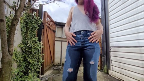 Pee jeans, jeans, nerdy faery wetting